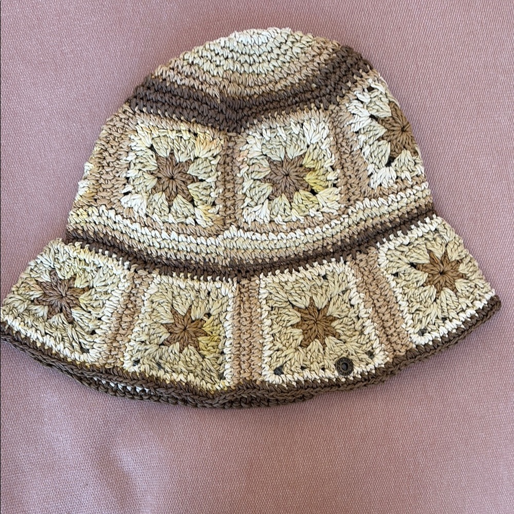 Handcrafted Crochet Bucket Hat - Brown and Cream